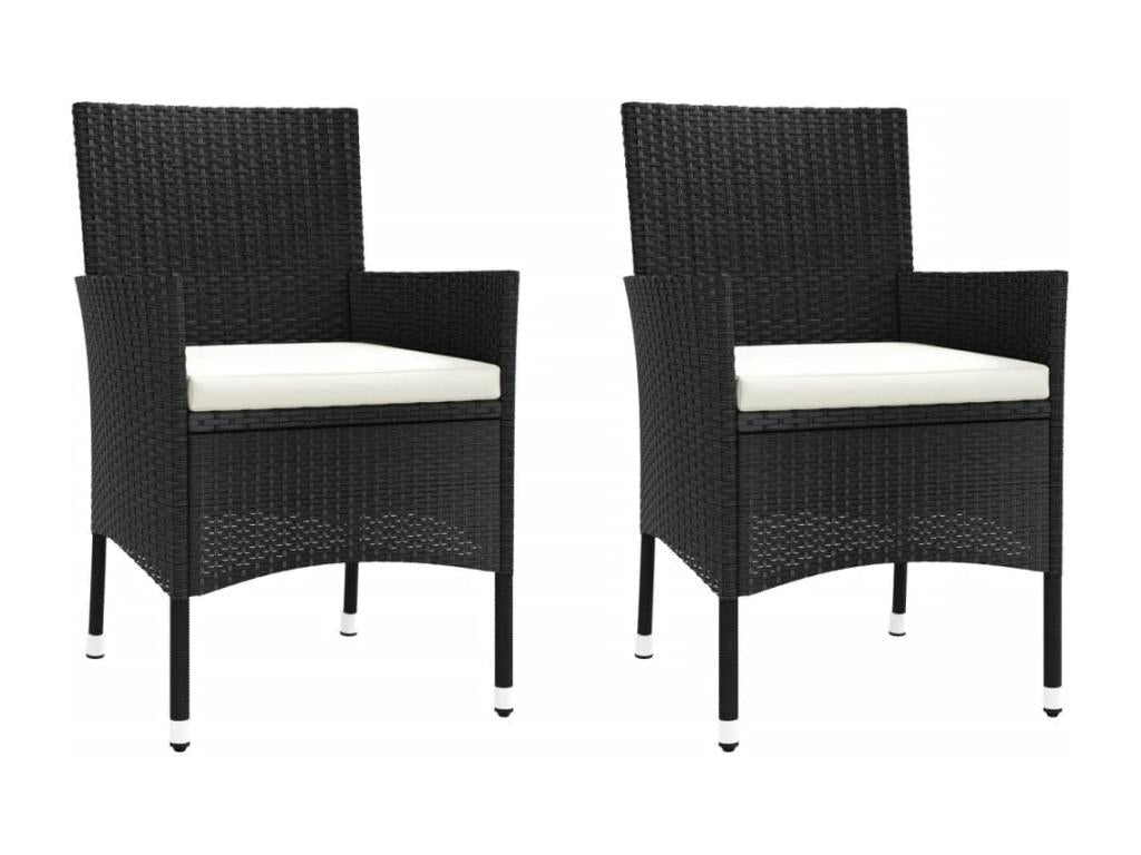 3-piece garden cushion set, black poly rattan ACCE44960