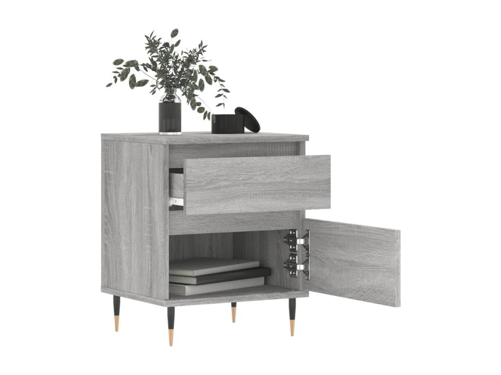 2-piece grey bedside tables, 40x35x50 cm, engineered wood, HHDV65320
