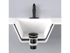 Lysvia Modern Black Bathroom Sink Mixer Tap with Pop-up Waste and Automatic Overflow, Universal XIBM67256