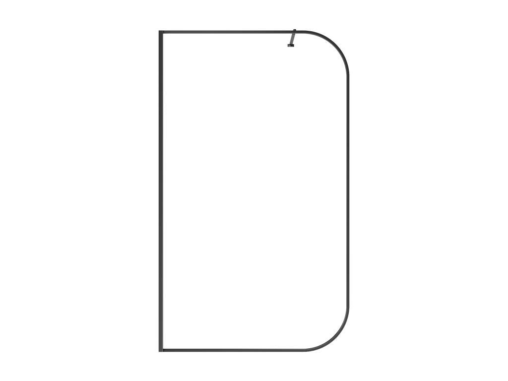 Curved walk-in shower enclosure - 120x200 cm - Matte black - Elariva RMAE99987