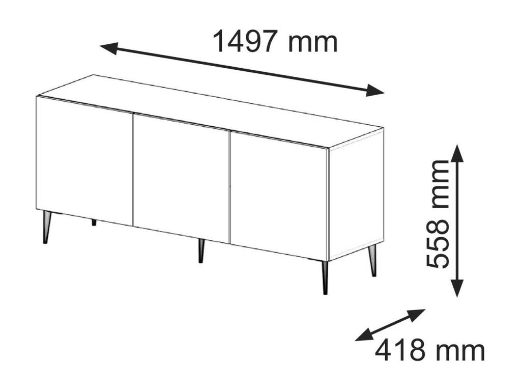 Elariva TV stand 150x42x56 Black RJKH39108