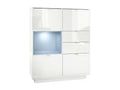 White Lacquered Buffet with Matte Denim Insert and LED Lighting, 123x103x38 cm, CTSS71927