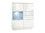 White Lacquered Buffet with Matte Denim Insert and LED Lighting, 123x103x38 cm, CTSS71927