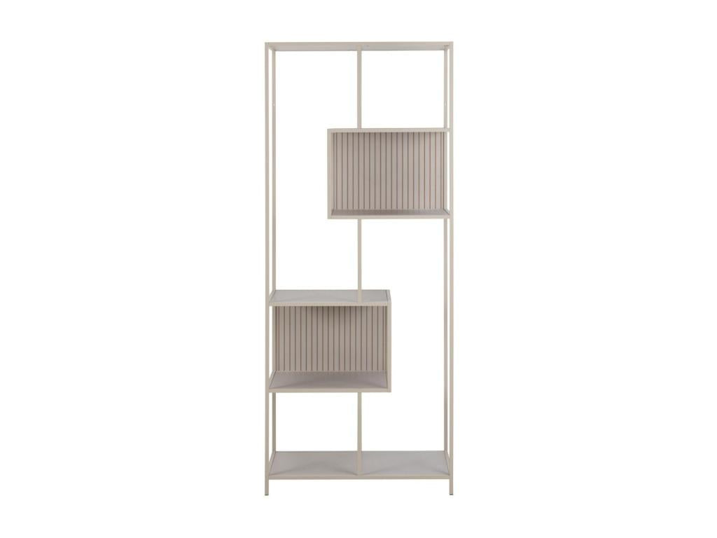 Scandinavian bookcase in beige metal with 5 shelves - Lysvia GVJH93912