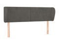 Headboard with wings, Dark Grey, 147x23x78/88 cm, Velvet, ZBDE81595