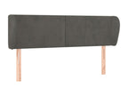 Headboard with wings, Dark Grey, 147x23x78/88 cm, Velvet, ZBDE81595