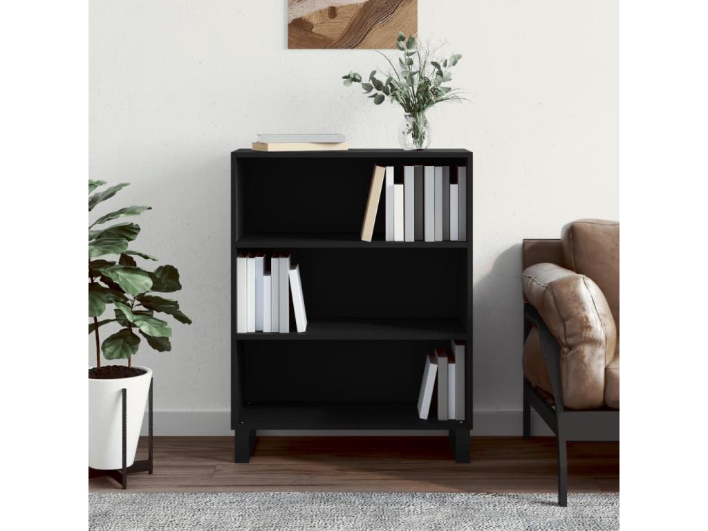 Black shelving unit 69.5x32.5x90 cm engineered wood PEQV89255