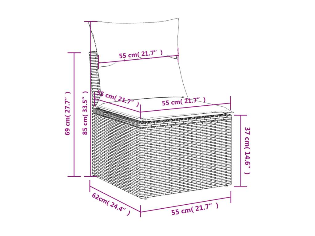 Garden furniture set with cushions, 10 pieces, beige woven resin, IHHL10201