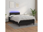 Lysvia bed base with LED mattress, black, 120x190 cm, faux leather, ILGQ76492