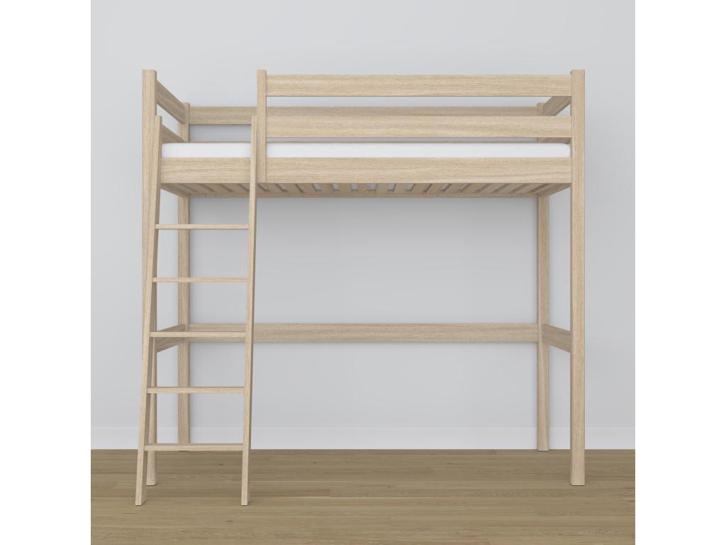 Oak loft bed N03 Whitewashed Oak 100x200 JWIW38158