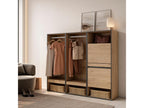 Open wardrobe 180x35x145 cm Bedroom Shoe Cabinet Oak WSHO75003