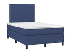 Upholstered bed base with mattress and blue LED lighting, 120x200 cm, fabric XDBT34908