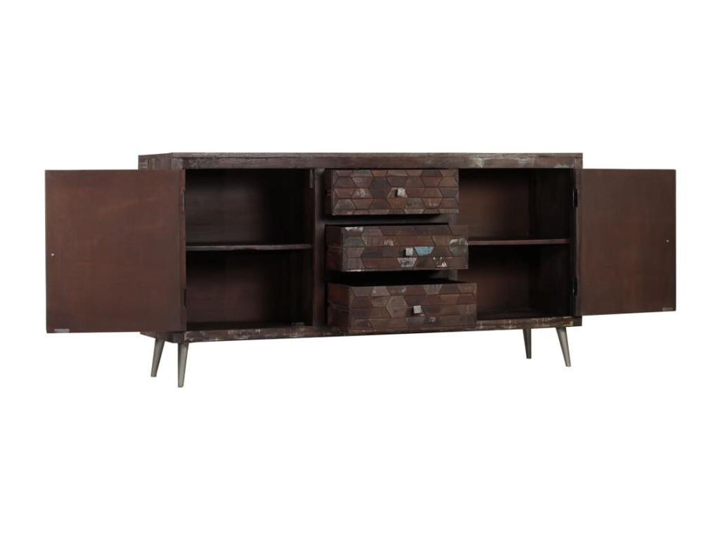 Solid reclaimed wood sideboard 160x40x80 cm VGEC16738