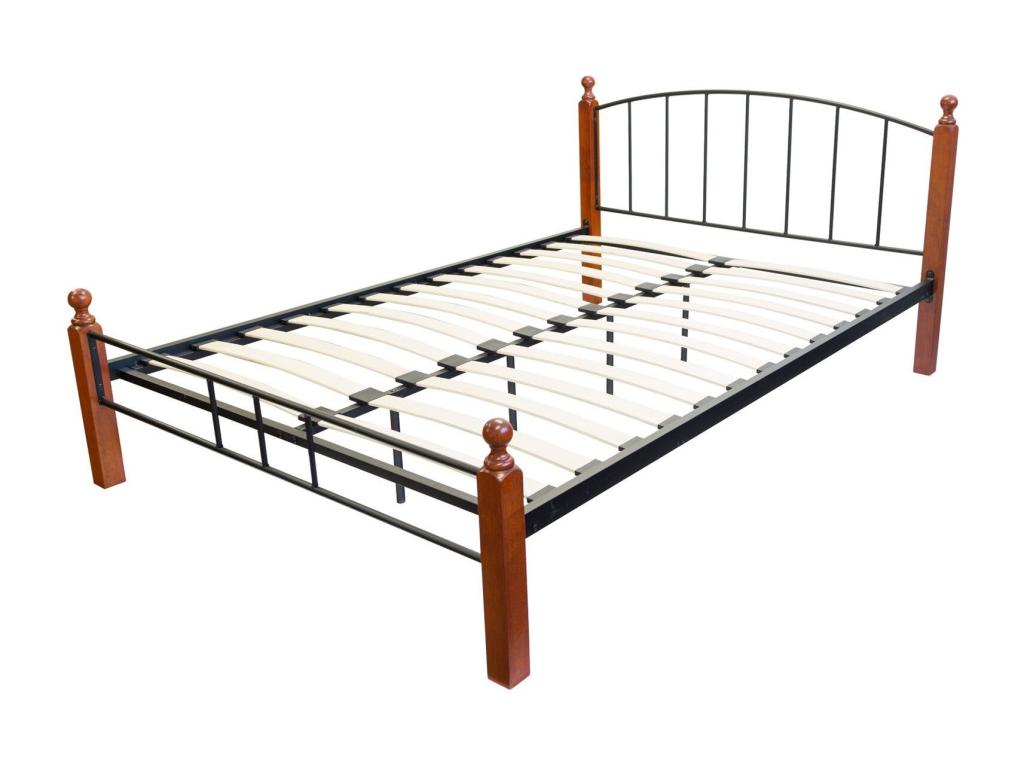 Adult bed, 2 people, brown metal, 215x165x90 cm, bed06033 UYFS38706
