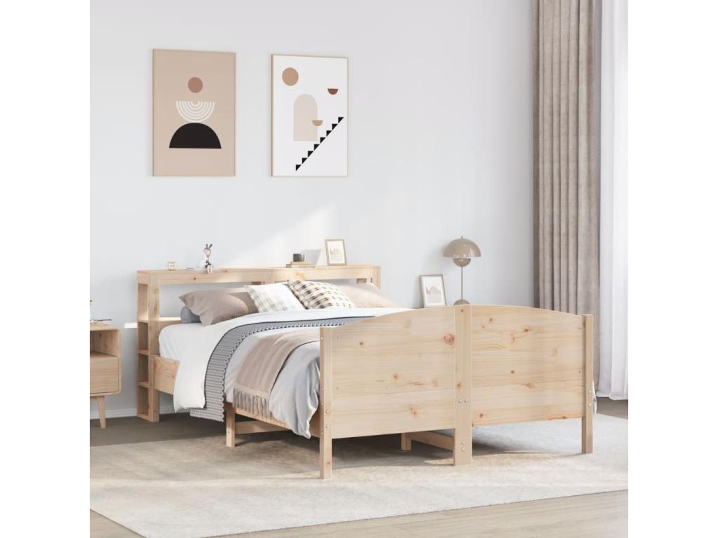Bed frame without mattress 120x200 cm solid pine wood NZNU91829