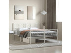Metal bed frame with white headboard/footboard 160x200cm VOYT93952