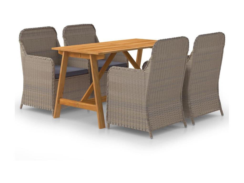 5-piece garden dining set, brown, 55 YBFG28098