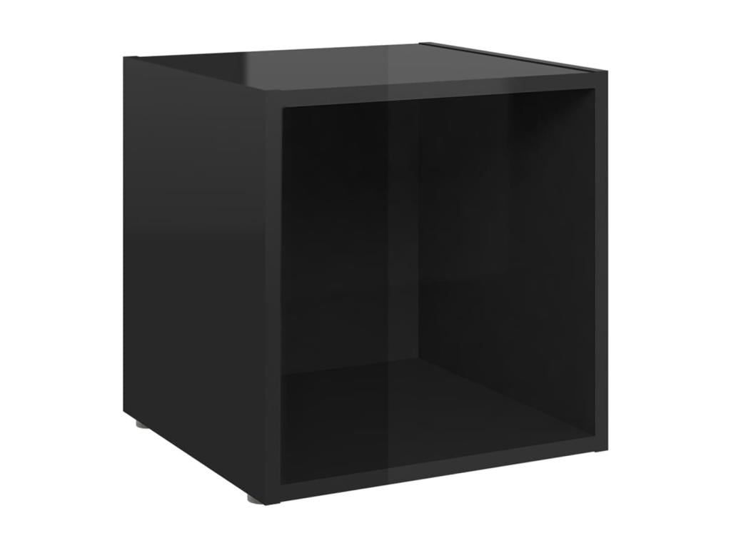 2-piece TV stand, glossy black, 37x35x37 cm, engineered wood, DWTP47841
