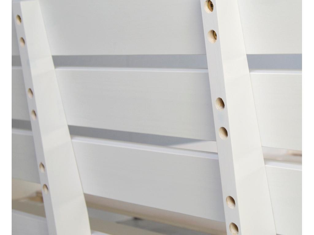 White wooden double bed for 2 people, 204x164x66 cm, bed06160 WMCO61955