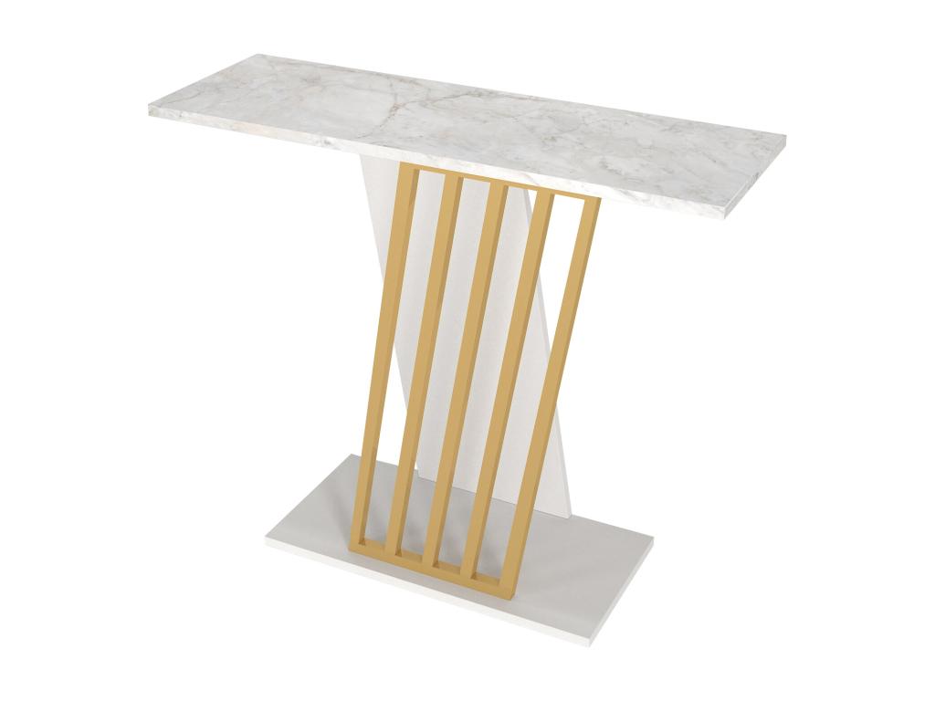 Console - White and gold marble effect - Elariva XVBP33791