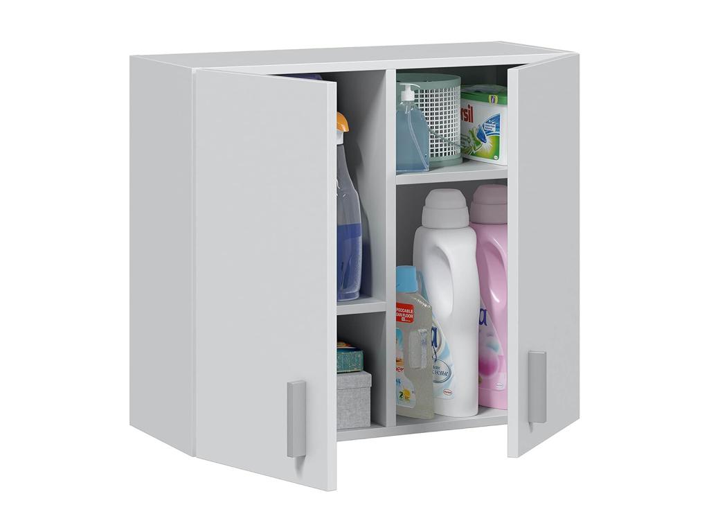 Wall-mounted storage cabinet with 2 doors, white - Length 59 x Height 60 x Depth 26.5 cm OTJG32341