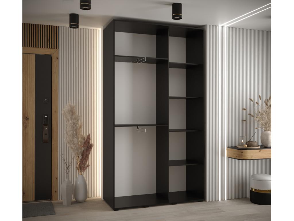 8-Door Sliding Wardrobe 235.2/140/45 2 Doors Black/Black/Silver WTYY62546