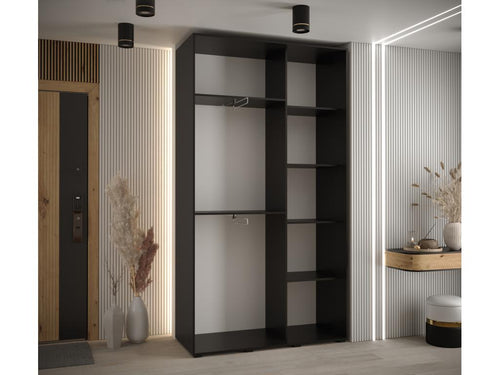 8-Door Sliding Wardrobe 235.2/140/45 2 Doors Black/Black/Silver WTYY62546