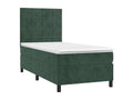 Upholstered bed base with mattress, dark green, 90x200 cm, RSRS12326