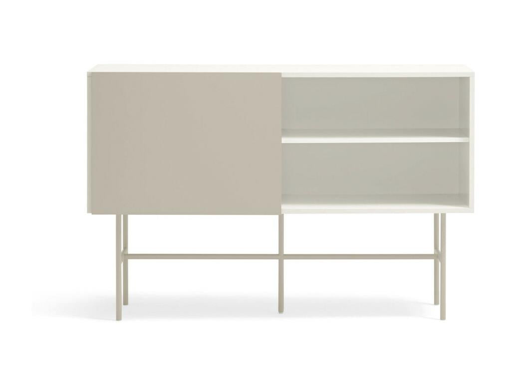 Nube - Wooden sideboard with sliding door, 140cm wide - Beige WNJR20365
