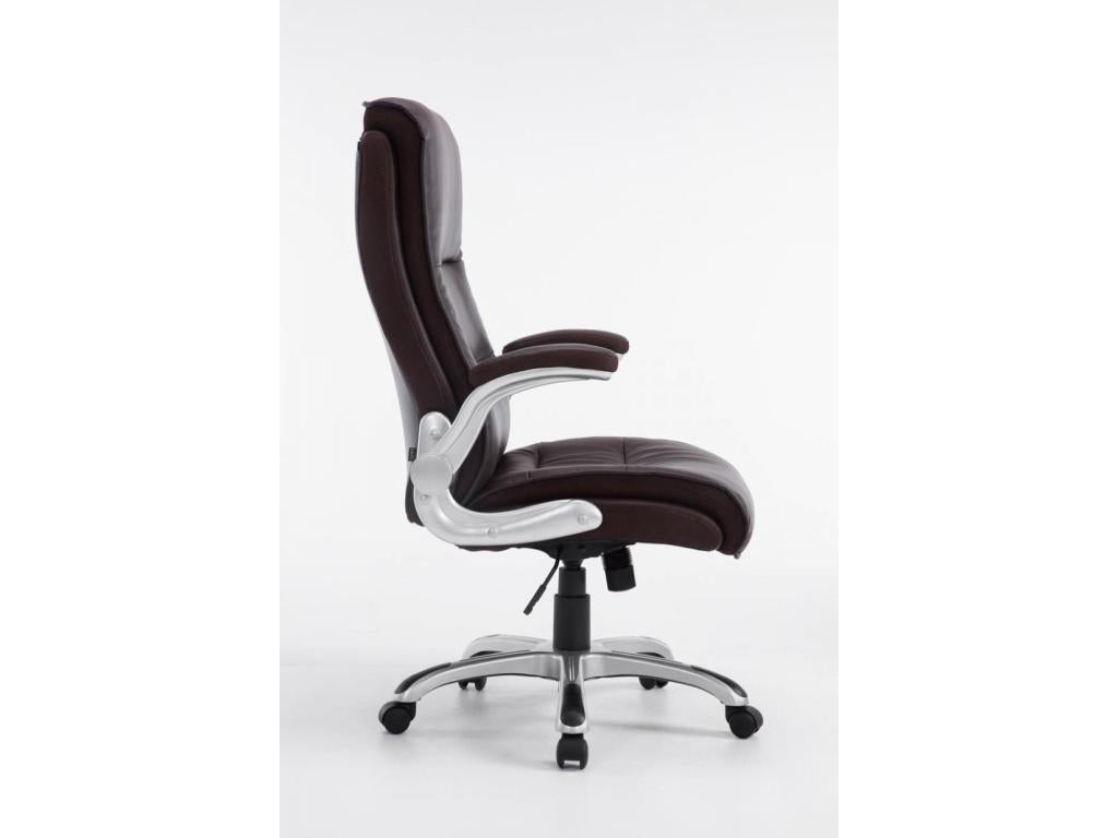 Office chair - Faux leather / Plastic - Brown - Elariva JDKS74952