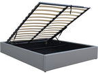 Lysvia PVC double bed with storage - 140x190 cm - Grey QRSJ18033