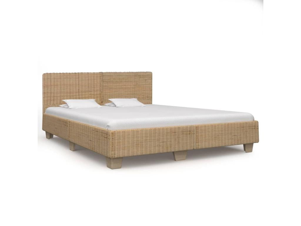 Handwoven bed frame without mattress, genuine rattan LZAG67765