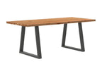 Light brown rectangular solid oak dining table TYWI00784
