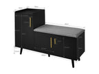Shoe cabinet - with a bench and 3 doors - Black OGTB49402