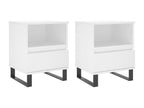 2-piece bedside tables, white, 40x35x50 cm, engineered wood XABP43284