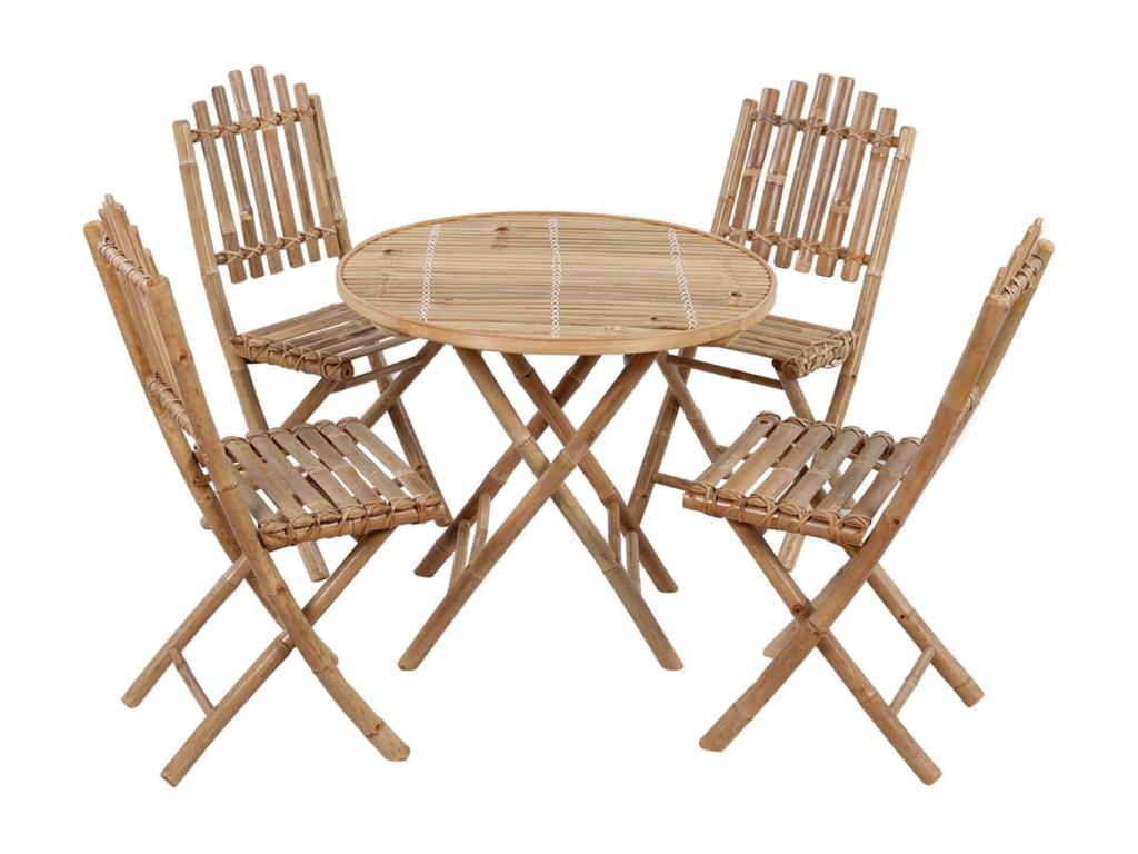 Lysvia MJDB52686 5-Piece Folding Outdoor Dining Set with Cushions