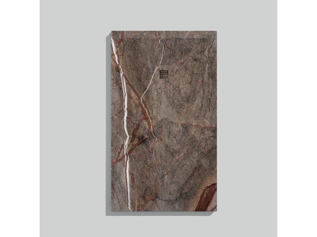 Tropical Forest Brown Shower Tray with Smooth Finish, Lysvia 3D Color Grid - 130x90 cm ZDTC24142