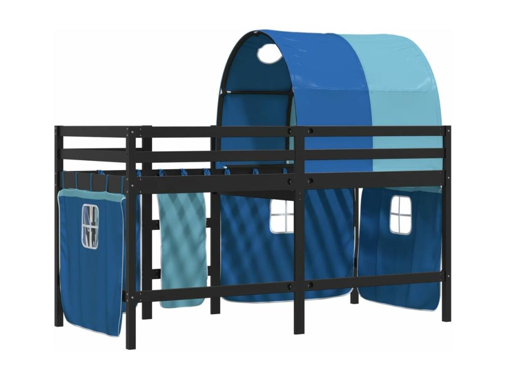 Children's loft bed with tunnel, mattress not included, blue, 80x200 cm, LWEQ35890