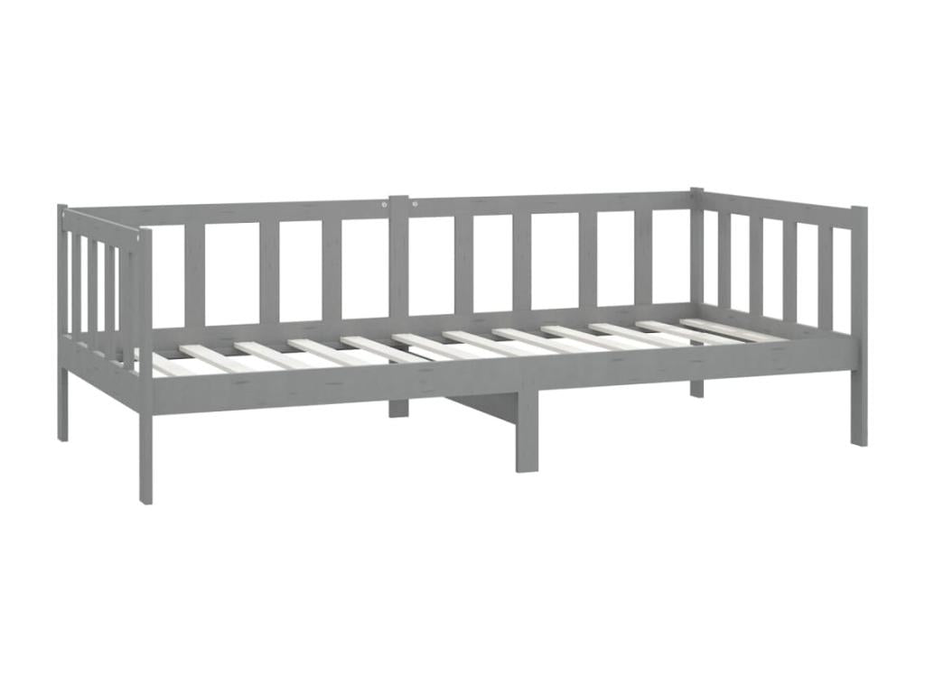 Bed with mattress 90x200 Grey Solid pine wood 9 AMSH85881