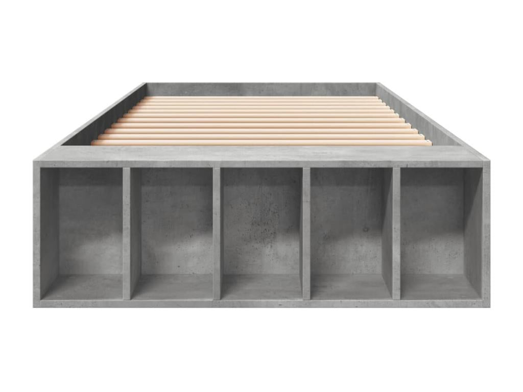 Concrete gray bed frame 90x190 cm engineered wood AXSY45217