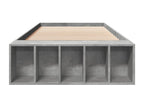 Concrete gray bed frame 90x190 cm engineered wood AXSY45217