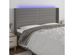 LED Headboard Dark Grey 163x16x118/128 cm Fabric CEUS52377