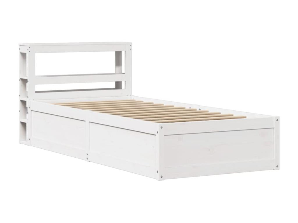 Bed frame with white headboard 75x190cm solid pine wood PZYJ51037