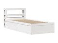 Bed frame with white headboard 75x190cm solid pine wood PZYJ51037
