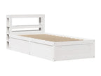 Bed frame with white headboard 75x190cm solid pine wood PZYJ51037