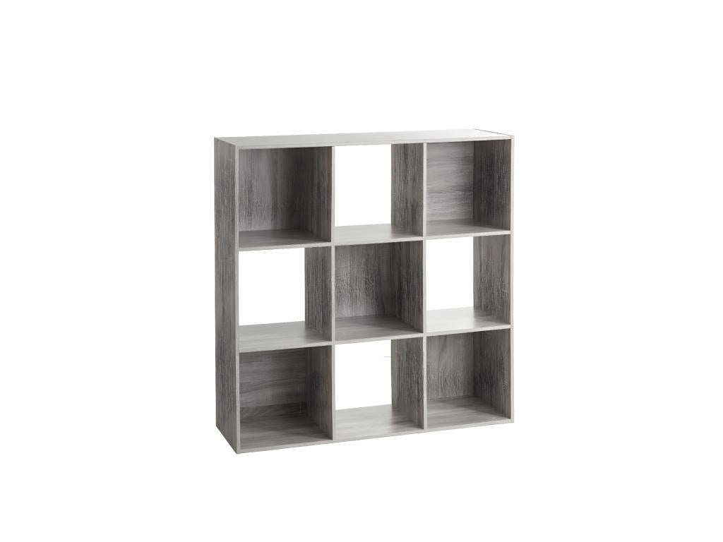 9-compartment shelving unit with grey oak effect, H 100.5 cm BEVU88618