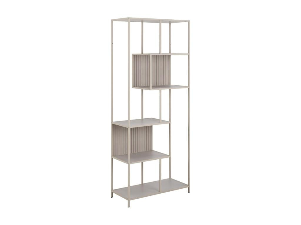 Scandinavian bookcase in beige metal with 5 shelves - Lysvia GVJH93912