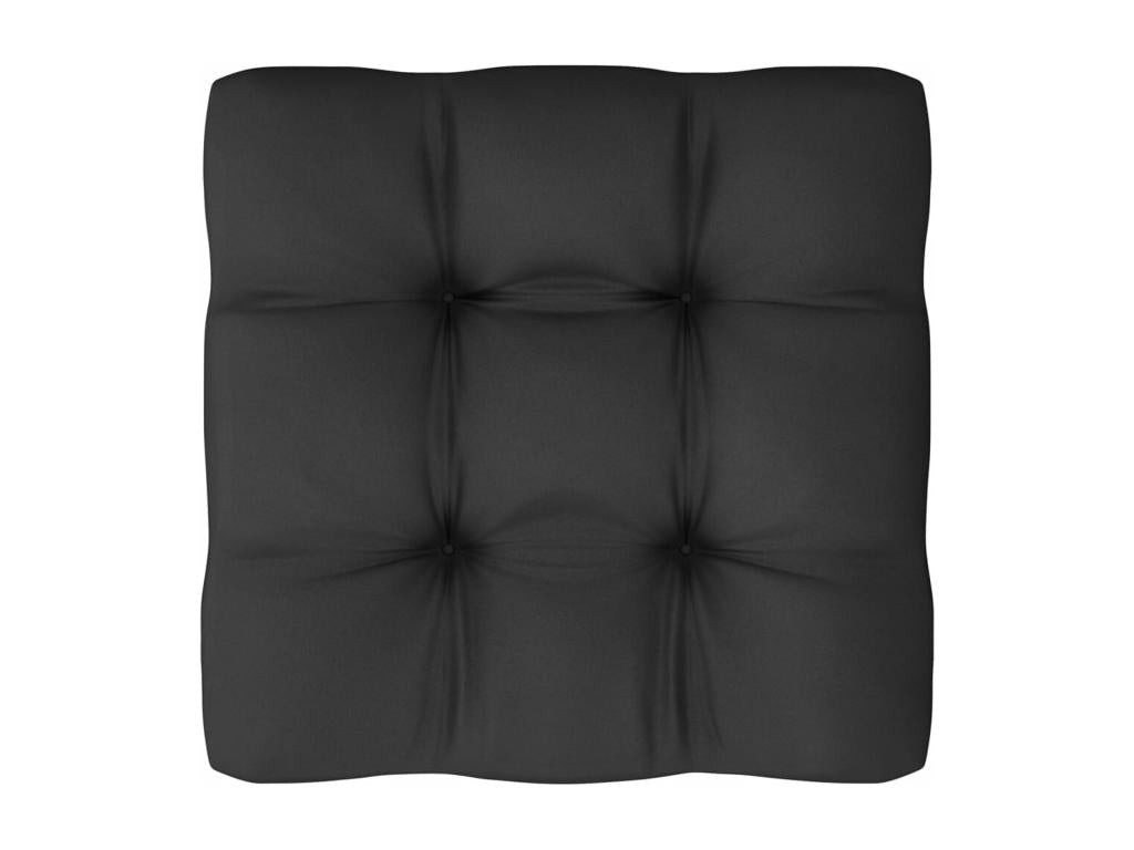 7-piece garden furniture set with cushions, black solid pine wood HMCW83665