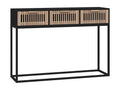 Black console table 105x30x75 engineered wood and iron ICHZ14029
