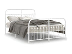 Metal bed frame with white headboard/footboard 140x190cm HMTF26363